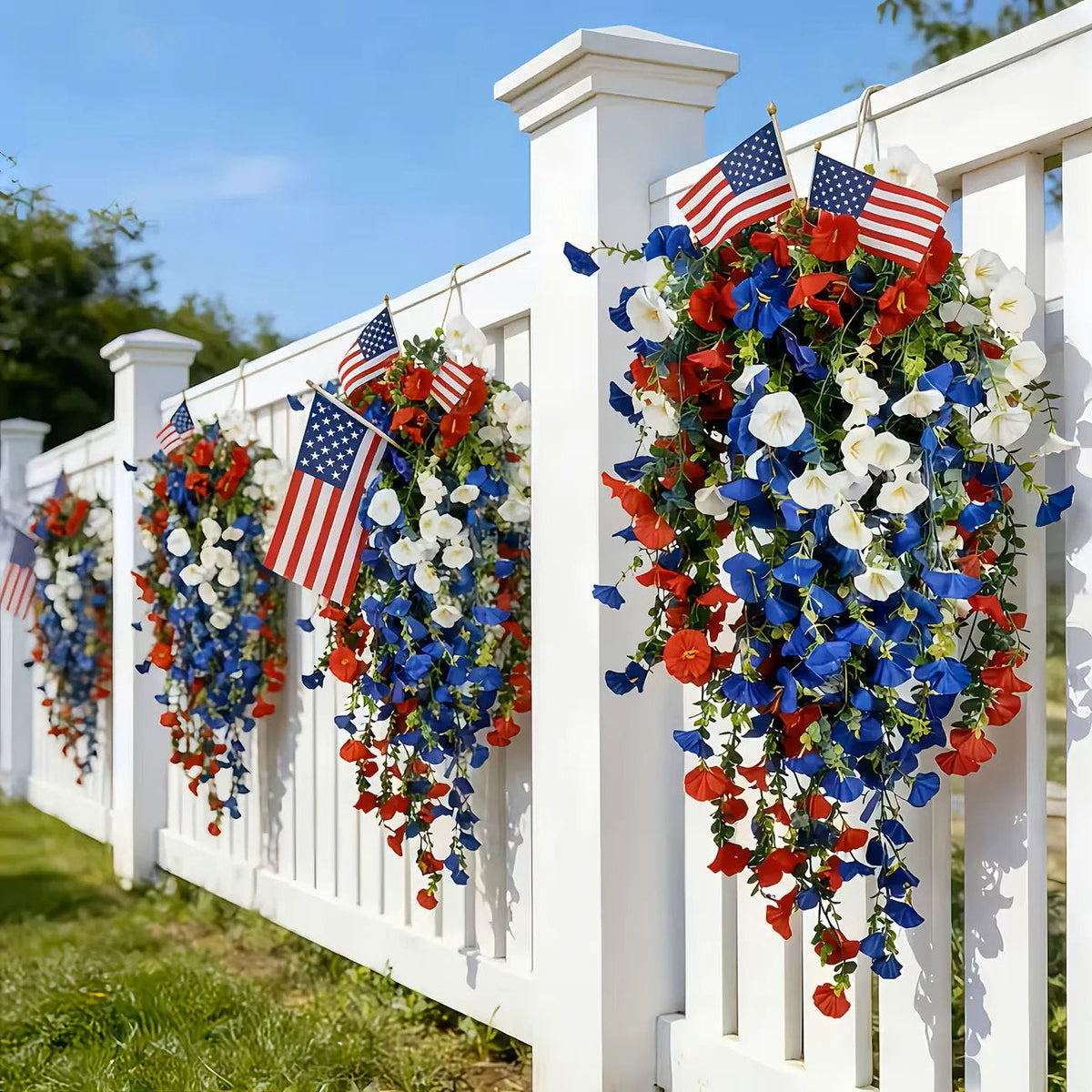 Single item under $9.90✨🇺🇸 Celebrate America’s 250th Anniversary with Patriotic Hanging Flower Baskets