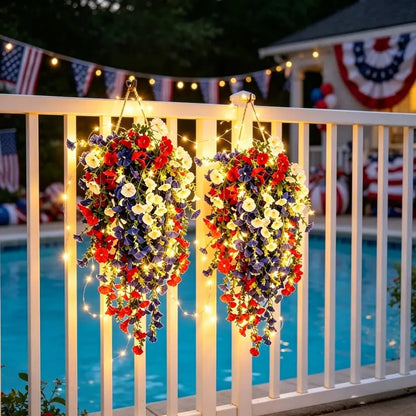 Single item under $9.90✨🇺🇸 Celebrate America’s 250th Anniversary with Patriotic Hanging Flower Baskets