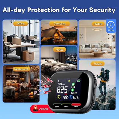 Mresio® 6-in-1 Combustible Gas & Carbon Monoxide Detector