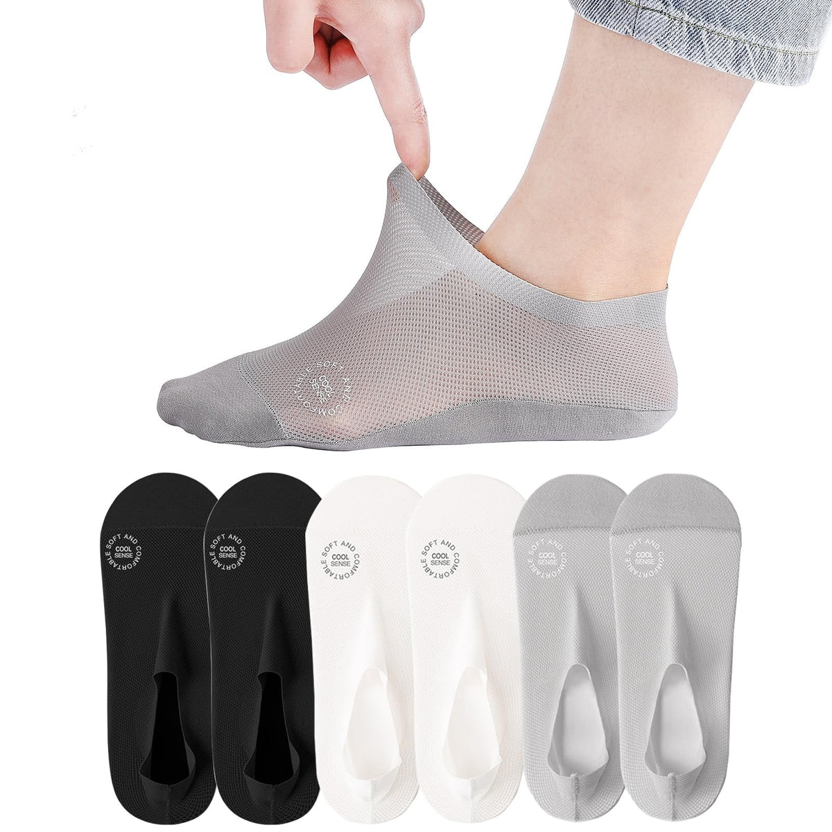 🔥30-Pair Invisible Grip Socks Pack 🧦 – Breathable Low-Cut Anti-Slip Sweat-Absorbing Design