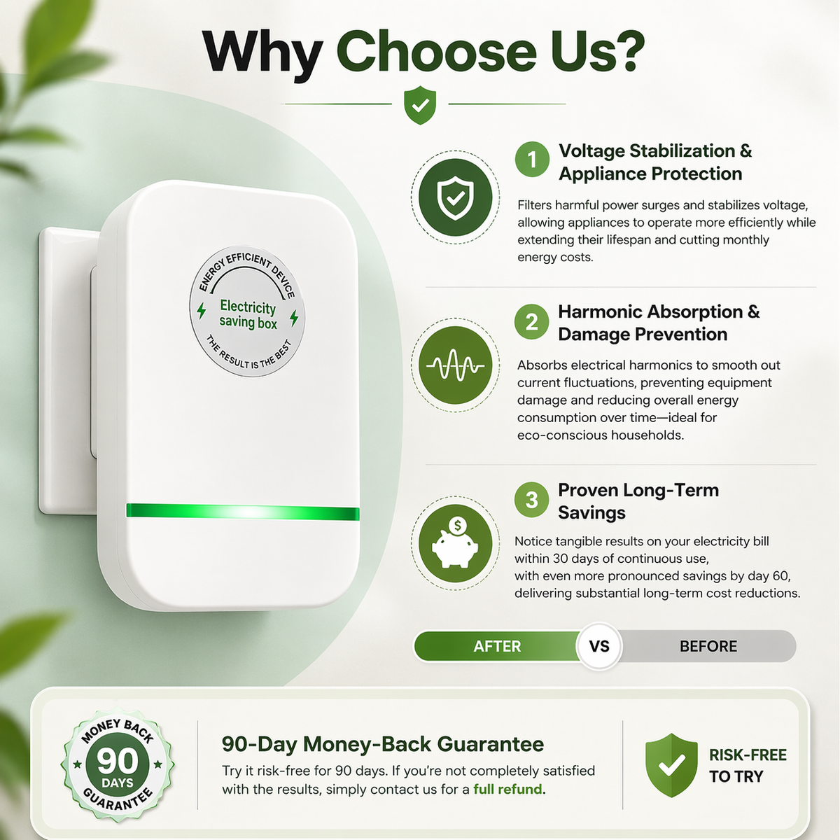 Power Stabilizer Plug-in - Voltage Stabilizer for Home Appliances