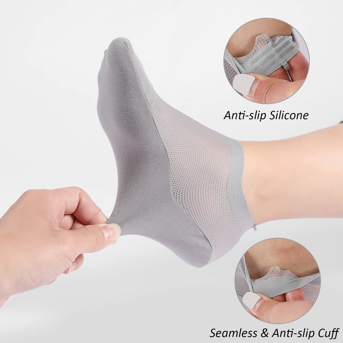 🔥30-Pair Invisible Grip Socks Pack 🧦 – Breathable Low-Cut Anti-Slip Sweat-Absorbing Design