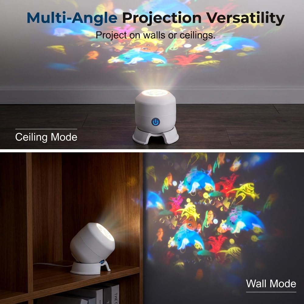 LED Dynamic Snowflake Projector – Christmas Projection Light with Ocean Wave & Starry Sky Effects for Kids Bedroom