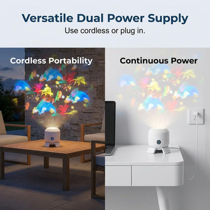 LED Dynamic Snowflake Projector – Christmas Projection Light with Ocean Wave & Starry Sky Effects for Kids Bedroom