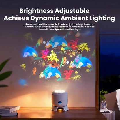 LED Dynamic Snowflake Projector – Christmas Projection Light with Ocean Wave & Starry Sky Effects for Kids Bedroom