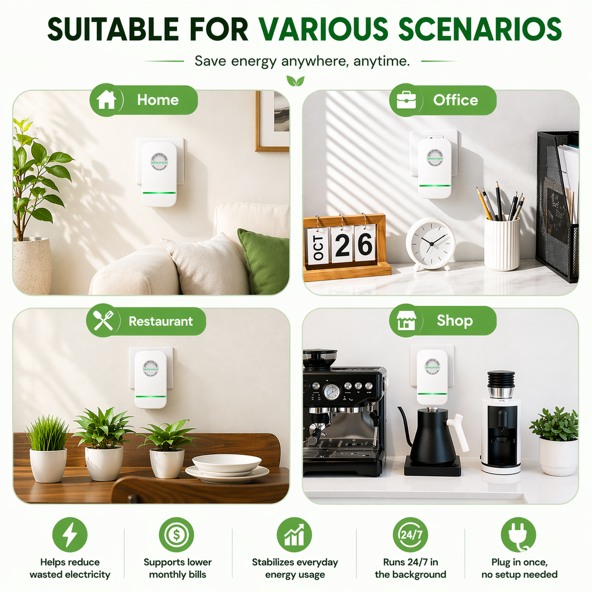 Power Stabilizer Plug-in - Voltage Stabilizer for Home Appliances