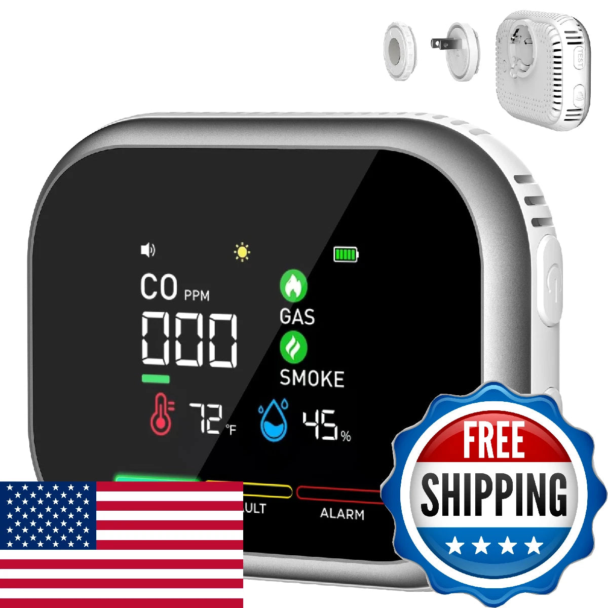 Mresio® 6-in-1 Combustible Gas & Carbon Monoxide Detector