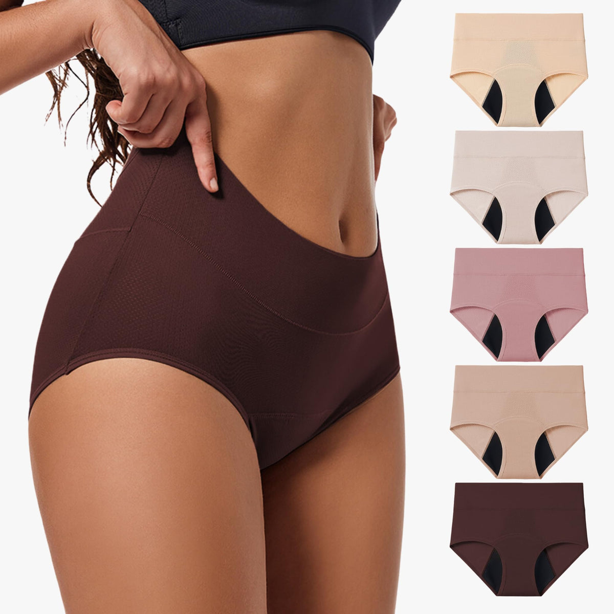 (5+1 pack of 6) Women's Washable and Reusable Incontinence Panties