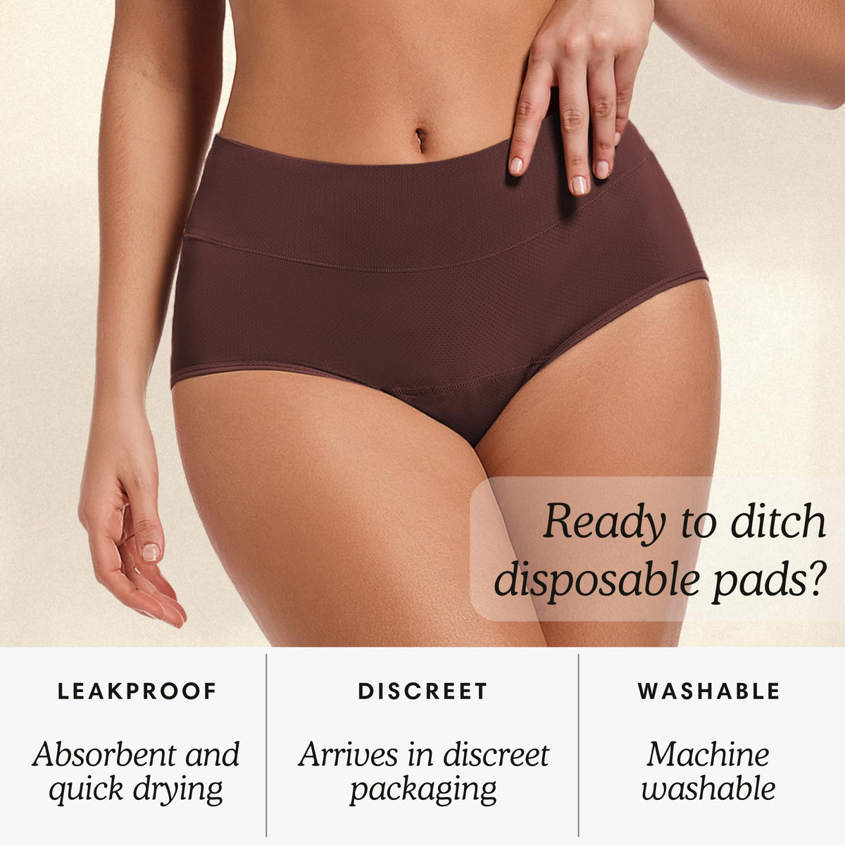 (5+1 pack of 6) Women's Washable and Reusable Incontinence Panties