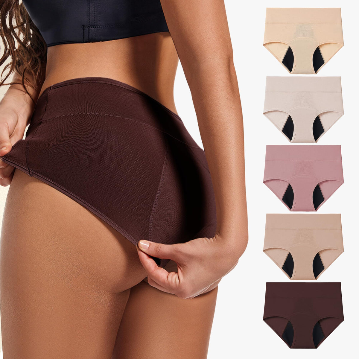 (5+1 pack of 6) Women's Washable and Reusable Incontinence Panties