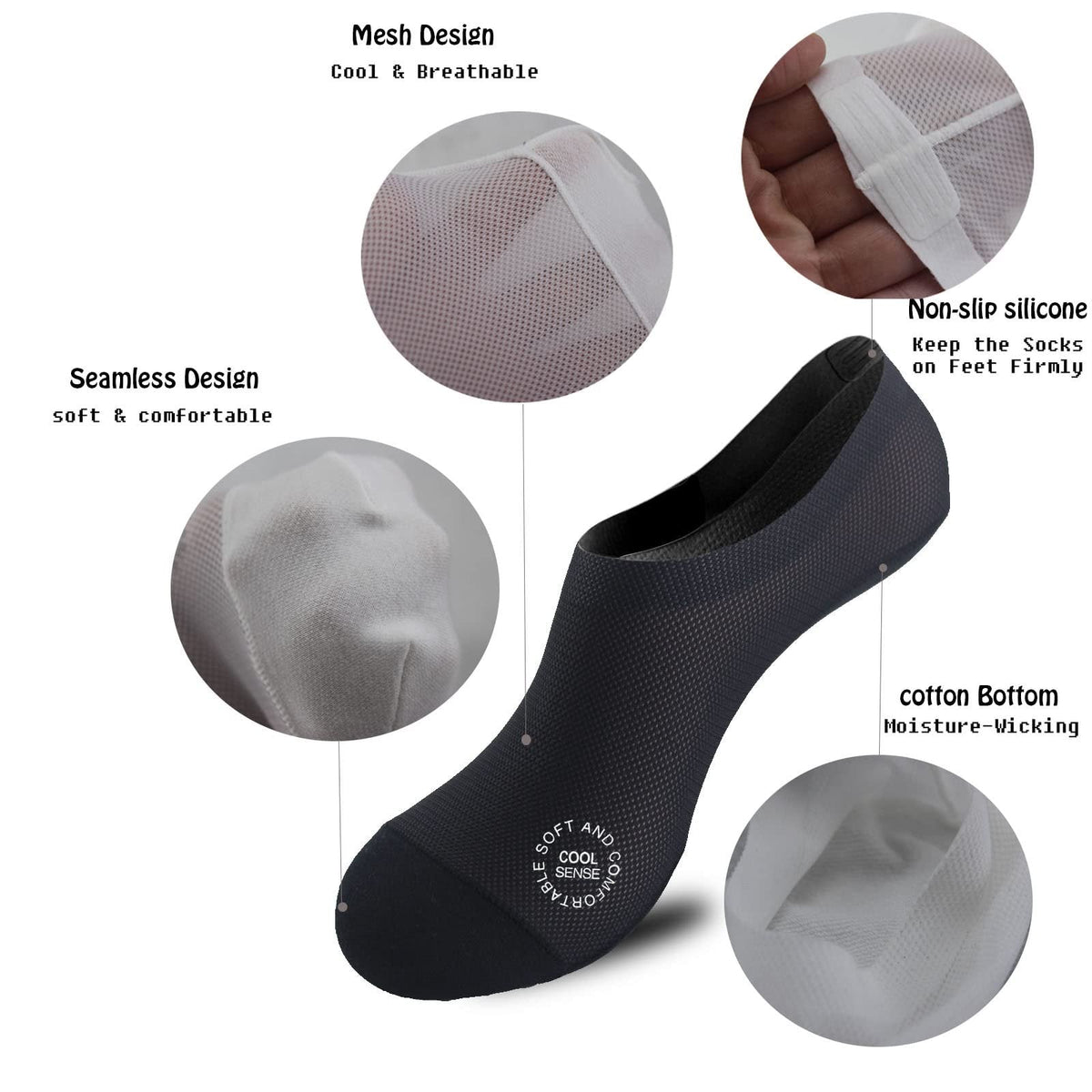 🔥30-Pair Invisible Grip Socks Pack 🧦 – Breathable Low-Cut Anti-Slip Sweat-Absorbing Design