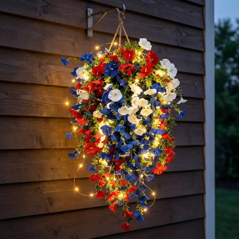 Single item under $9.90✨🇺🇸 Celebrate America’s 250th Anniversary with Patriotic Hanging Flower Baskets