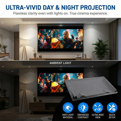 ALR Anti-Light Projector Screen | 4K UHD Cinematic Theater Display 🎬✨